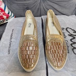 ⭐️Gold Gem Slip on Shoes Chic by Lady Couture⭐️